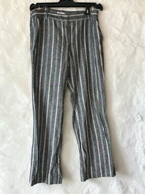 Liz Claiborne Black & White Vertical Stripe Wide Leg Pants